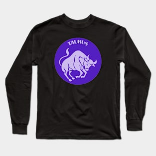 Taurus Astrology Zodiac Sign - Taurus Bull Astrology Birthday Gifts - Purple and Lavender Long Sleeve T-Shirt